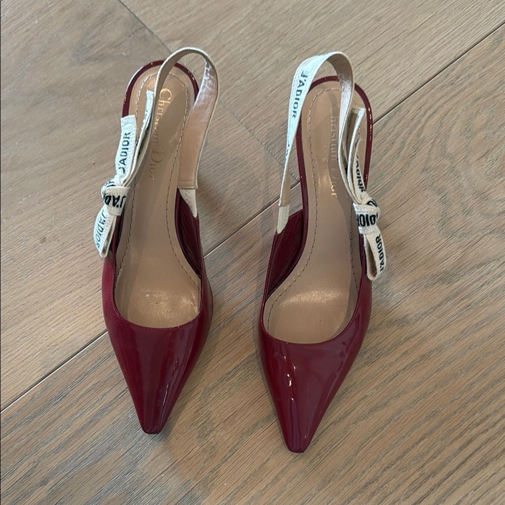 Dior Red Slingback Heels, 37.5